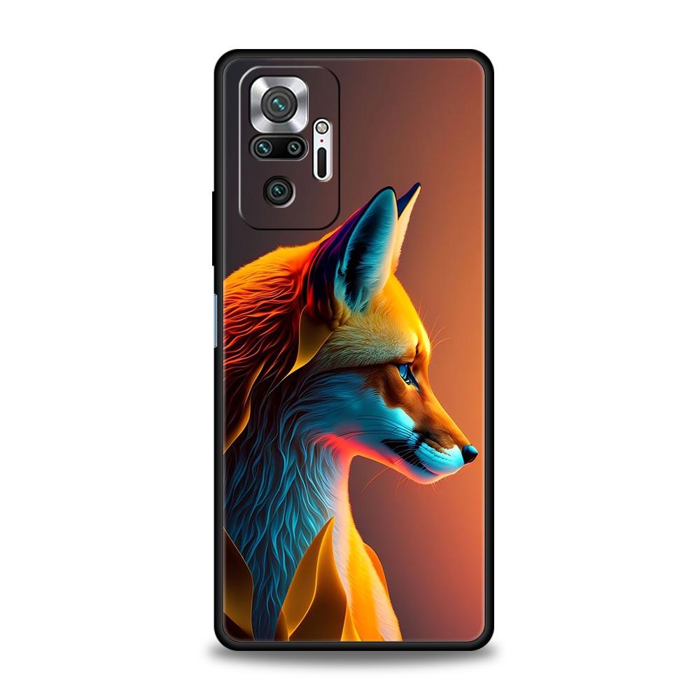 Phone Case Cover for Redmi 14C 10C Note 15 14 13 12 10 11 Pro Plus K40 5G Soft TPU Shockproof Fundas Shell Cute Animal Fox Capas