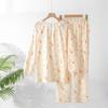 2026 Spring and Autumn Women's Pajama Set 100% Cotton Gauze Cute Sweet Long Sleeve Cardigan Thin Home Clothes Two Piece Set