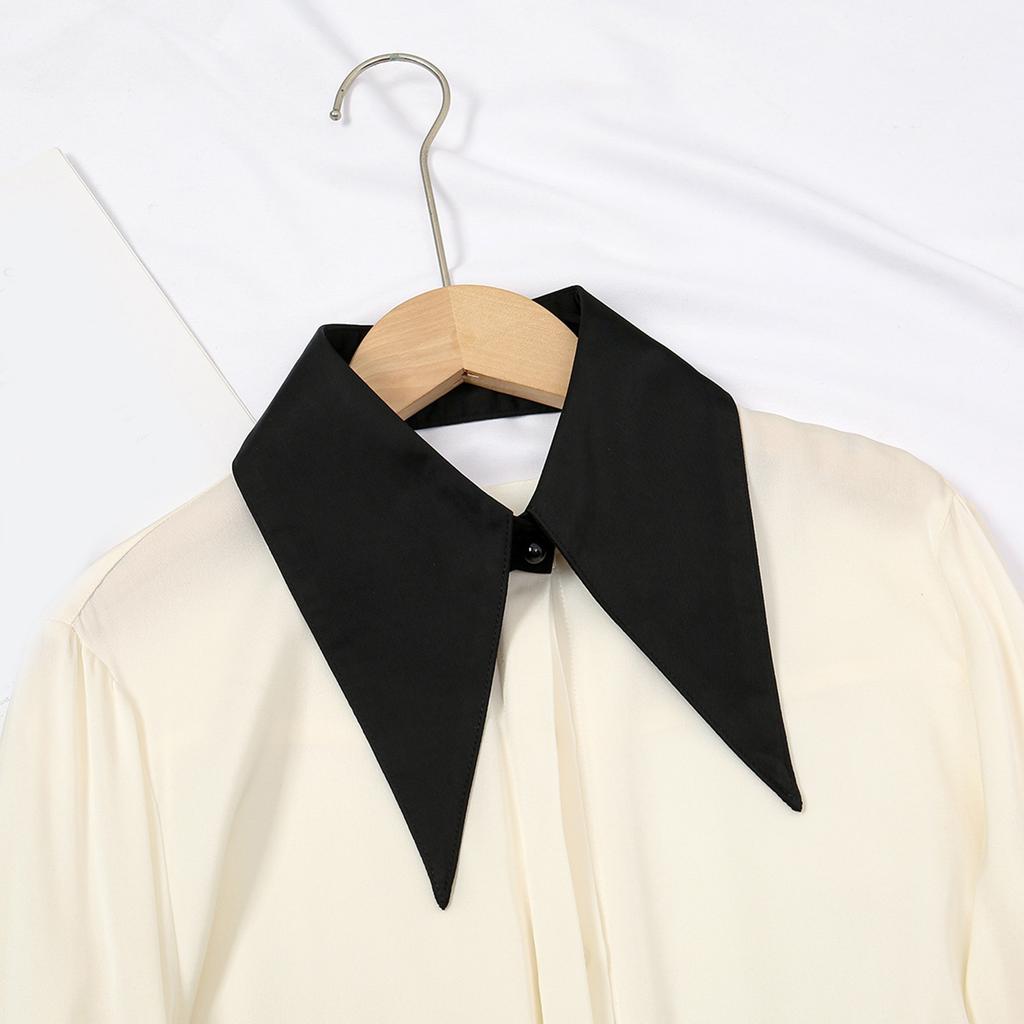 Pointed Solid Color Insert Collar Blouse Spread Lapel Ancient Art Collar Sweet Shawl Insert Decorative Shawl