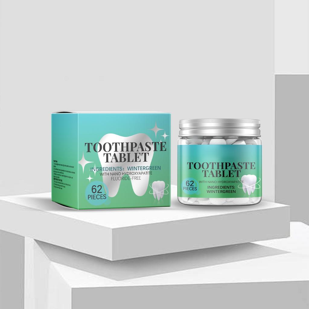 Toothpaste Tablets | Chewable Toothpaste Tablets For Fresh Breath | Fluoride Free | Nano Hydroxyapatite Toothpaste | 62 Tablets