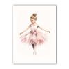 Nursery Wall Art, Nordic Cute Pink Ballet Girl Canvas Painting | Baby Poster for Toddler Kids Room Wall Decor