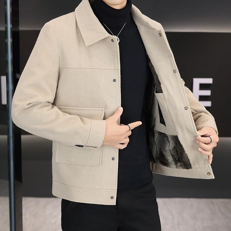 Coat Men's Spring and Autumn Korean Version Short High-end Jacket Fashion Men's Lapel Jacket Casual Versatile