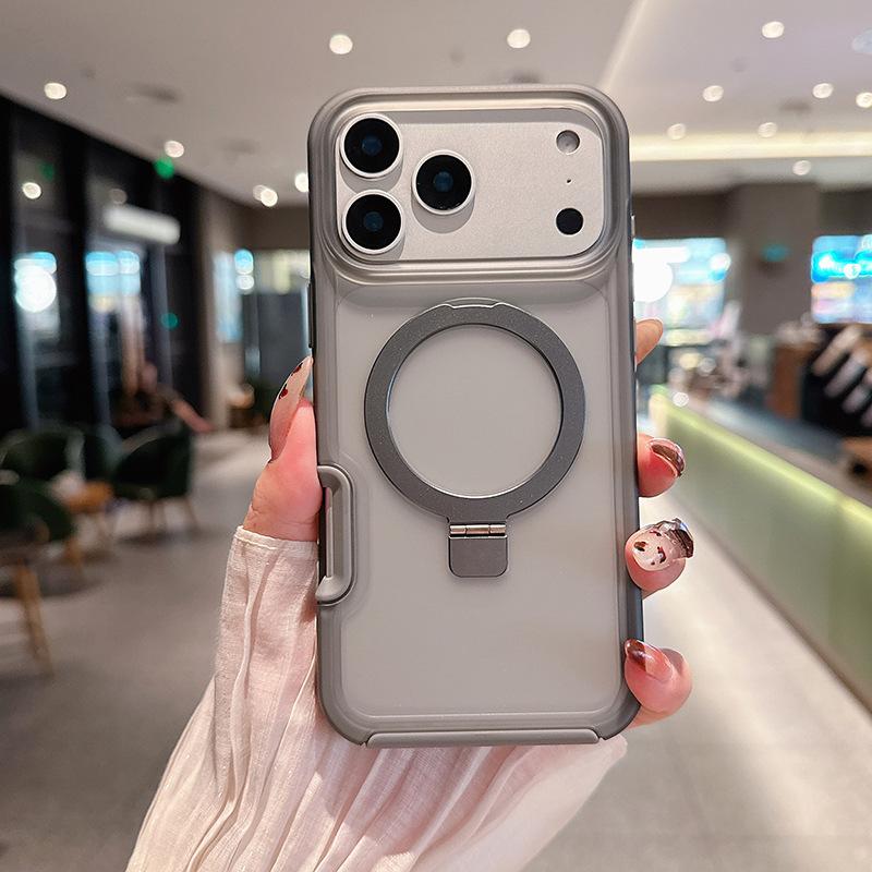 

For Apple for IPhone17promax Skin-feel All-inclusive Tpu Racket Stand Protective Cover Magnetic Mobile Phone Case For iPhone 17 Pro Max