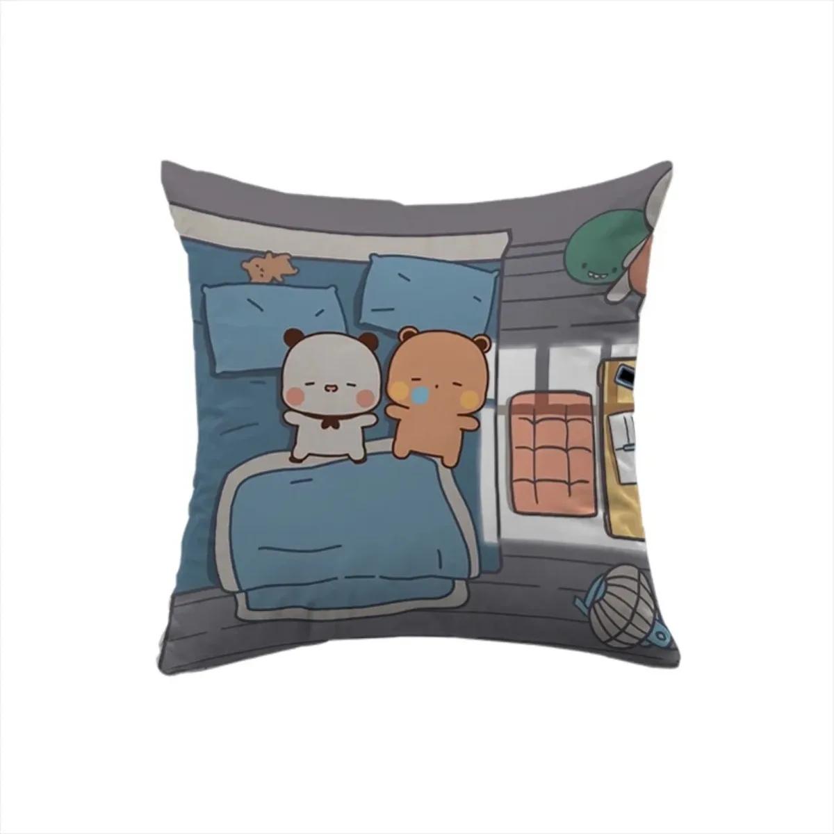 

45x45 Чехлы для подушек Bubu Dudu Подушки для декора Квадратная наволочка Аниме Наволочка Короткая плюшевая Дакимакура Подарки на день рождения и свадьбу 40x40cm