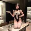 Shi Meisha: erotic underwear sexy two-dimensional soft girl lace-up onesie uniform temptation cute girl suit dead library