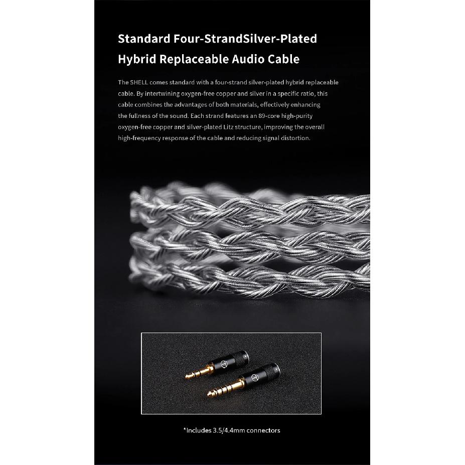 TRN SHELL Four-Unit Dynamic Driver Planar Hybrid IEM Earphones with Liquid Metal Body & Streamlined Electroplating Process