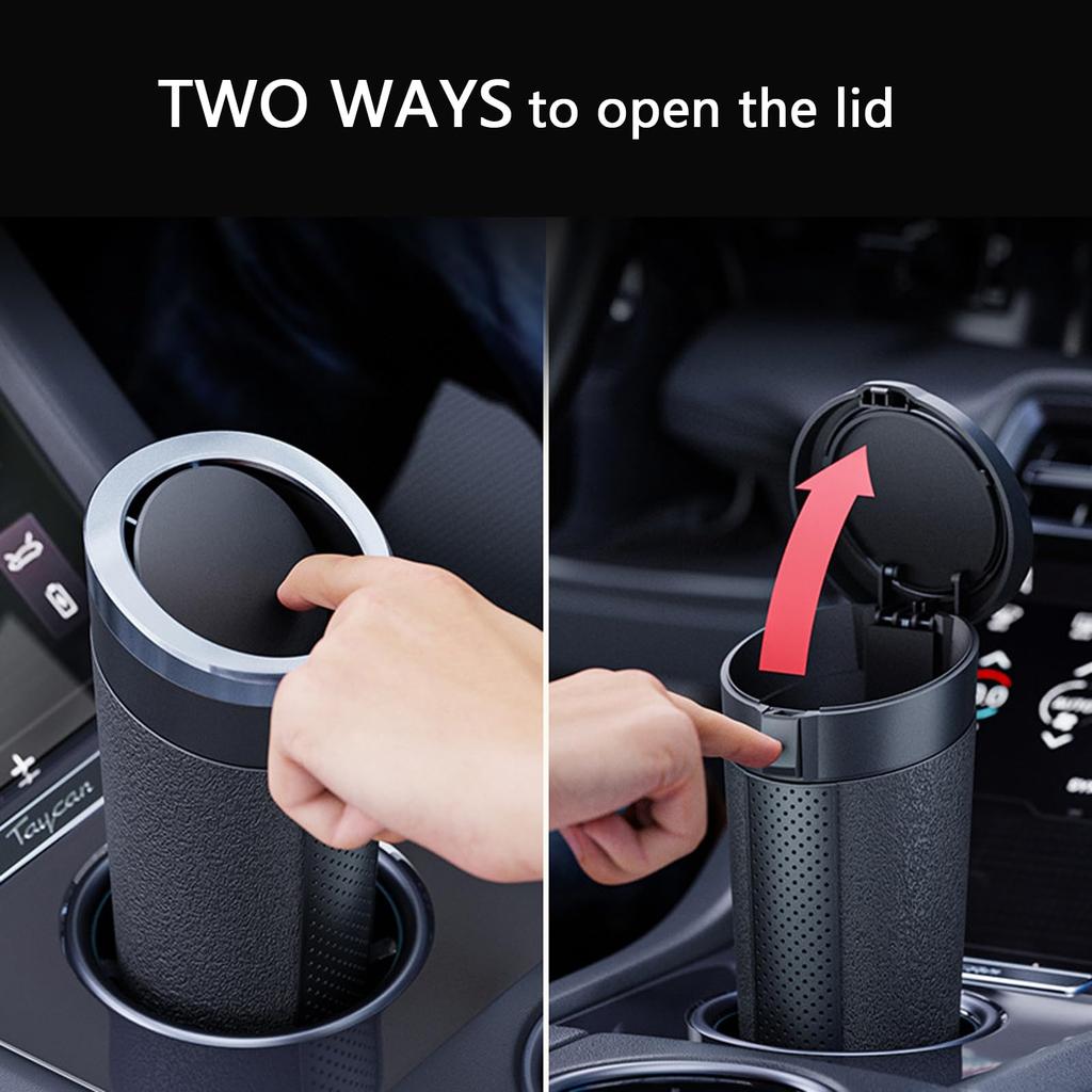Waterproof Car Trash Container with Lid Leak Proof Portable Garbage Can Auto Vehicle Multifunctional Organizer Bin