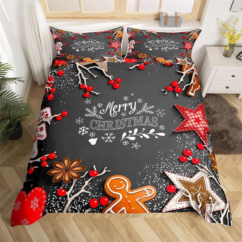 Christmas Duvet Cover Single Queen Santa Claus Bedding Set Microfiber Mermaid Tail Comforter Cover Christmas Gnome Quilt Cover