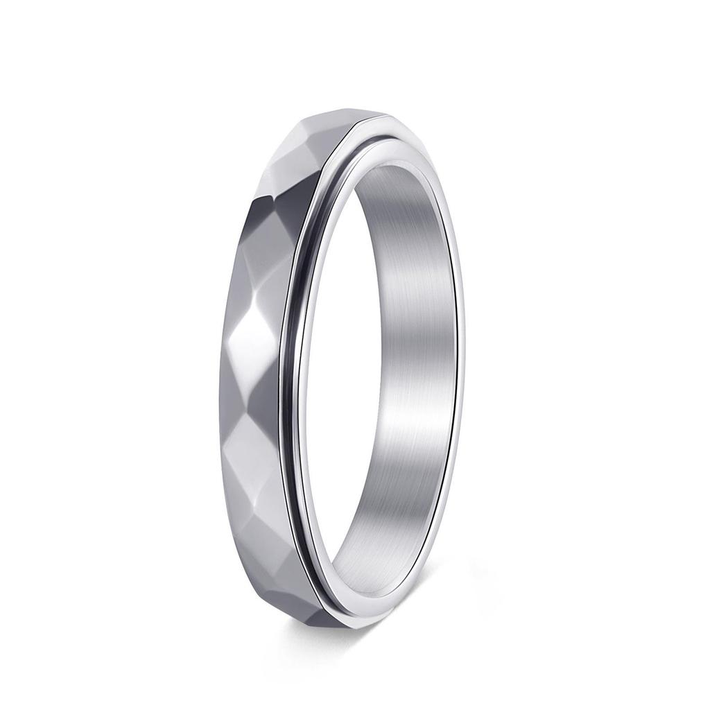 Women's Stainless Steel Diamond-Inlaid Decompression Ring Set - Versatile & Stylish Multiple Styles