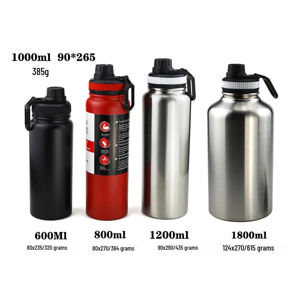 American-Style Large Capacity Stainless Steel Thermos - Portable Outdoor Sports Water Bottle