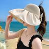 Summer Empty Top Ribbon Bowknot Straw Hats for Women Floppy Panama Sun Hat Travel Beach Female Foldable Sunscreen Cap