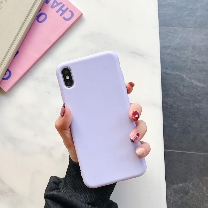 Silicone Soft Phone Case For iPhone X XR XS Max XR X 8 7 6 6S Plus casefor iphone 11 12 13 mini 13 Pro Max Candy color Cover