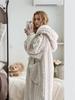Women's Velvet Hoodie - Long Sleeve Winter Warmth with Pocket, Comfortable Home and Nightwear, Soft Fleece Bathrobe