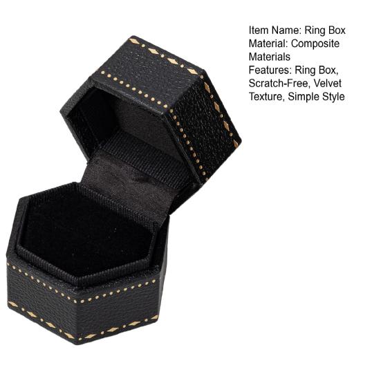 Boîte à Bague, Boîte Cadeau Hexagonale en Velours pour Bijoux, Compacte avec Protection en Éponge Douce Design Élégant, Boîte à Bijoux pour Fiançailles, Demande en Mariage, Mariage