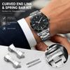 Stainless Steel Curved End Link Set Metal Wristband Curved End Bracelet Adapter  Watch Accessories
