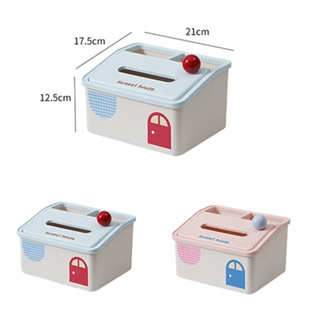 Big Capacity Tissue Storage Box House Shape Desktop Storage Holder Tissue Paper Box Desktop
