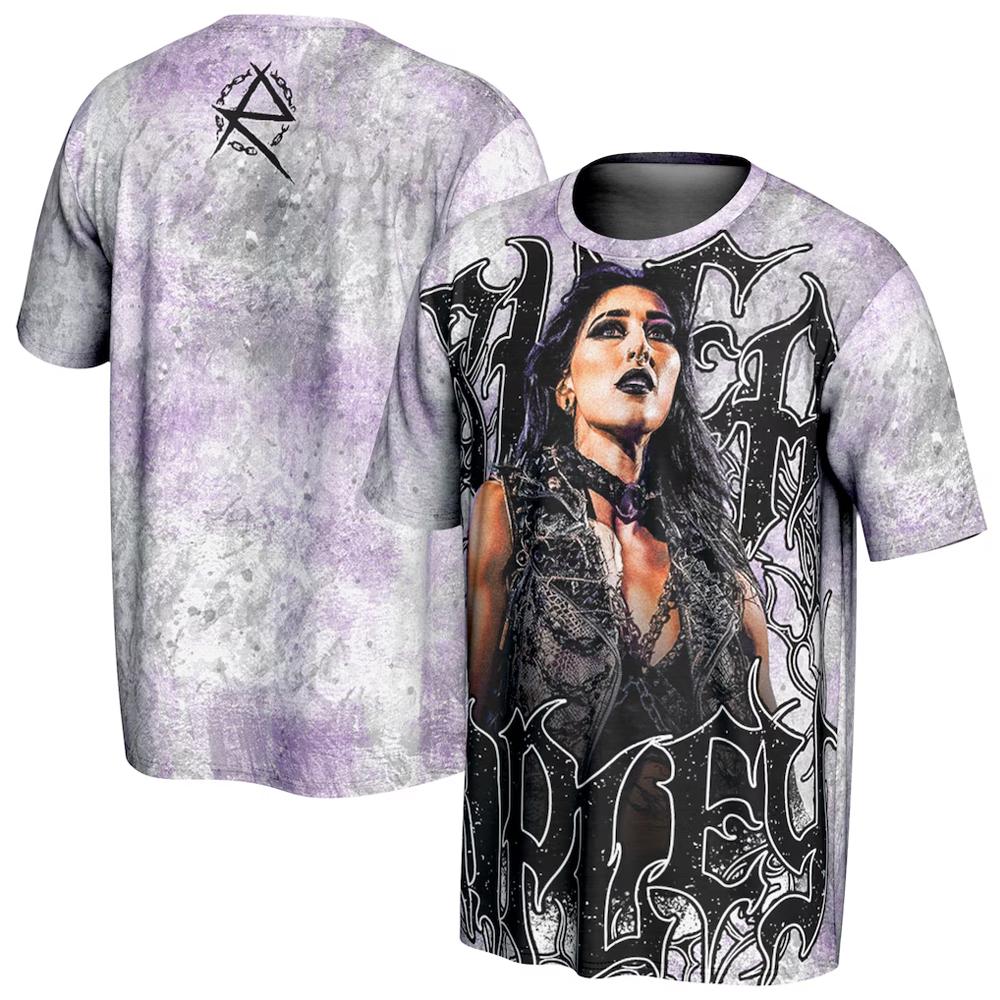 Herren Black Rhea Ripley Gesicht Foto T-Shirt 3D Druck Sport Schnelltrocknend Kurzarm T-Shirt Täglich Lässig Übergröße Wrestling T-Shirts