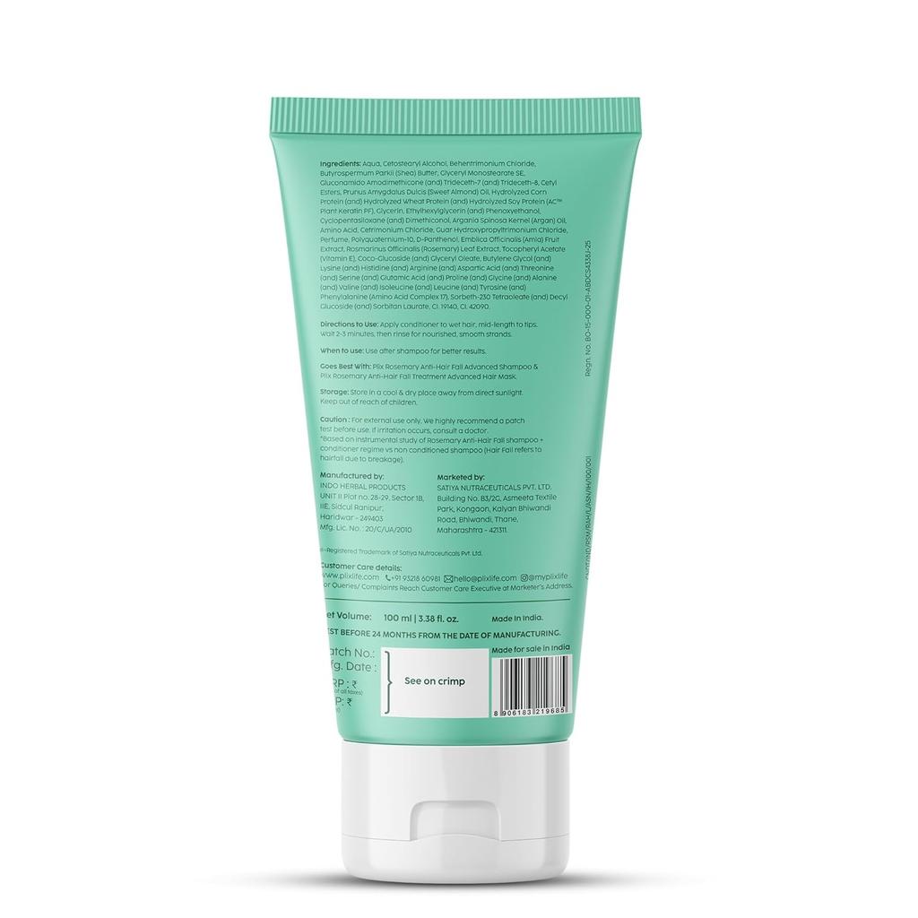 PLIX Rosemary Advanced Hair Strengthening Conditioner For Breakage Control All Hair Types Men Women 175 ml