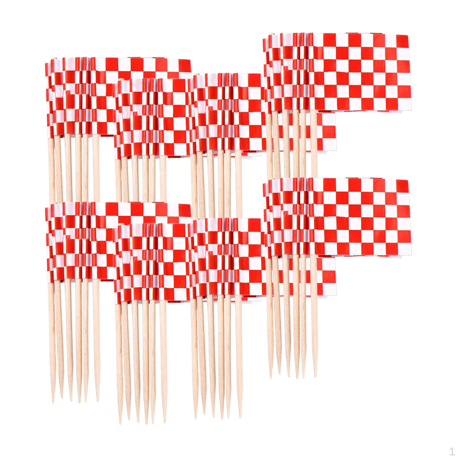 

100 шт мини-флаг зубочистки аксессуары для закусок DIY ремесло вечерние палочки для кексов Red White