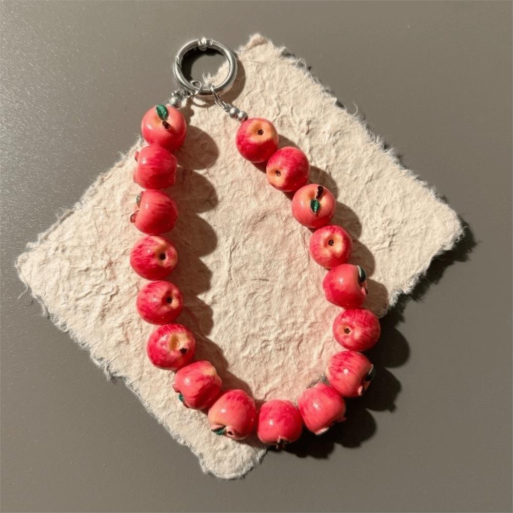 Blueberry Bag Charm Strawberry Mobile Phone Chain Fashion Fruit Beads Keychain Backpack Hanging