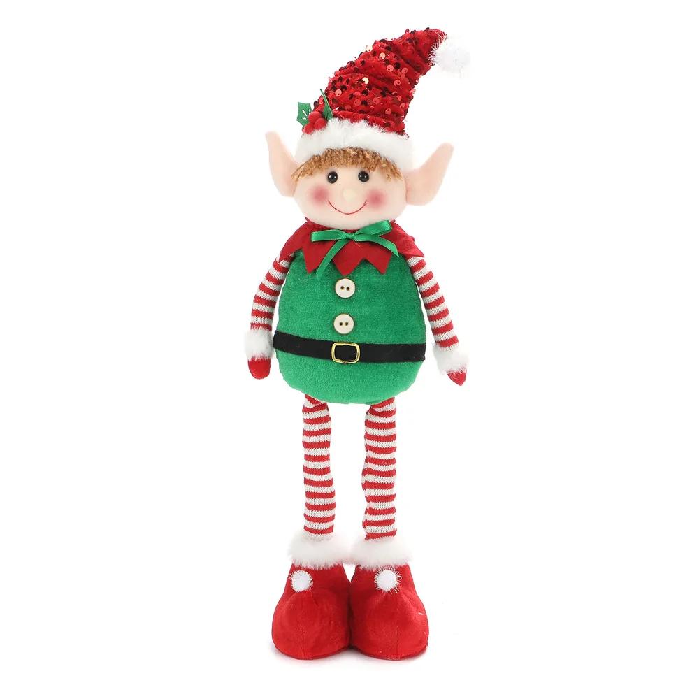 2pcs New Christmas Products Christmas Hanging Leg Elf Telescopic Doll Ornaments Children's Gifts Elf Doll Ornaments