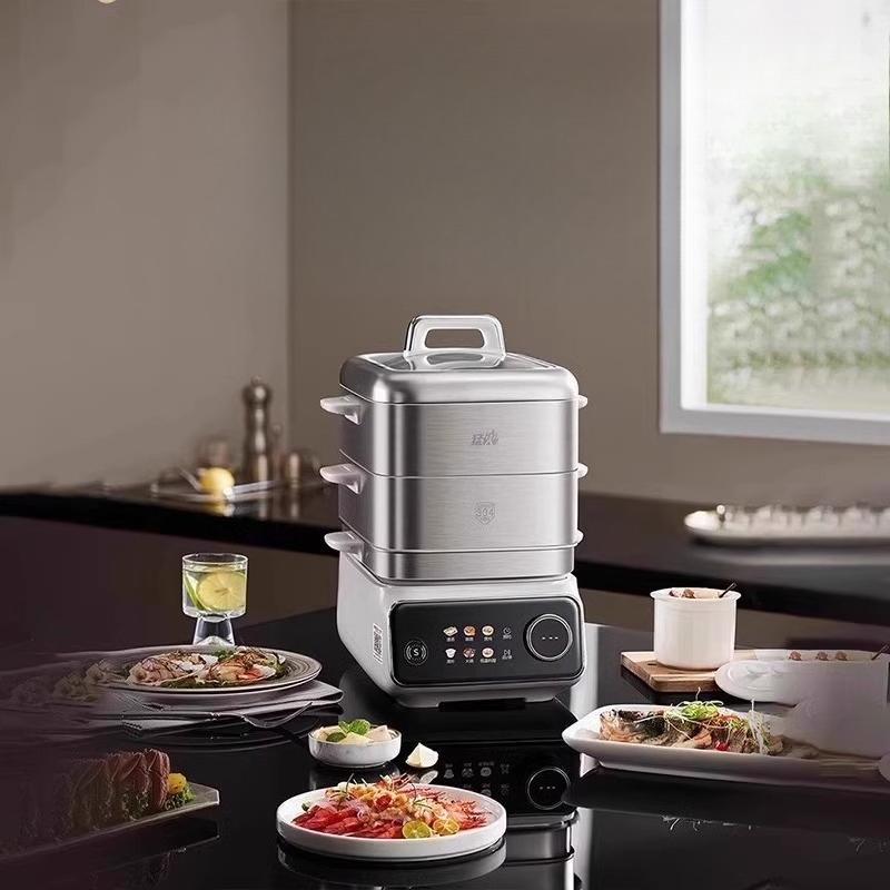 220V Electric Steamer Multi-functional Household Stainless Steel Integrated Pot Multi-layer Large-capacity Steamer