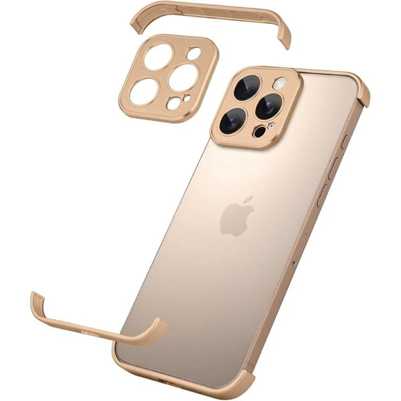

Orange Metal Frameless Bumper Case for IPhone 17 Air 16 15 14 13 12 Pro Max Plus 17Air 17Pro Camera Lens Protection Corner Cover iPhone 15