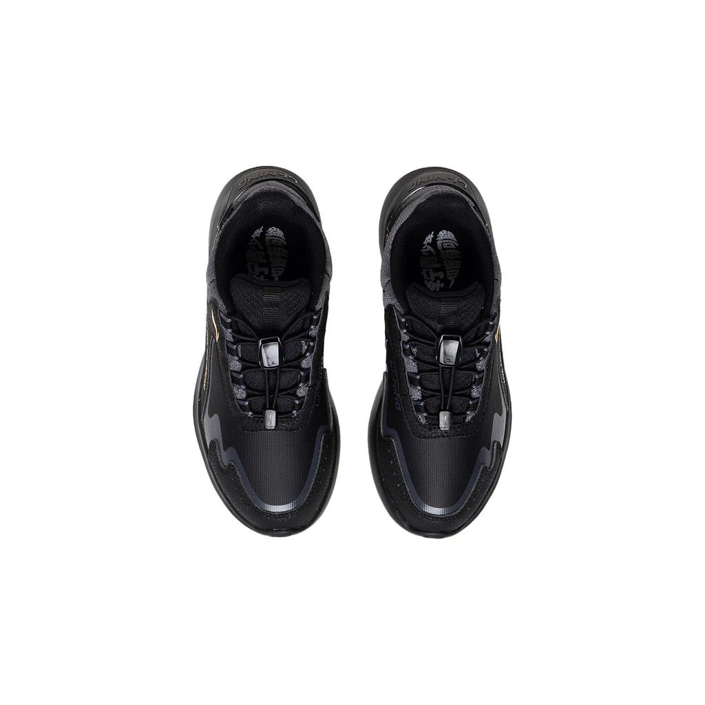 Li Ning Comfortable Versatile Shock Absorbing Wear Resistant Casual Shoes Kids Shoes Black Gray YKCS162-13