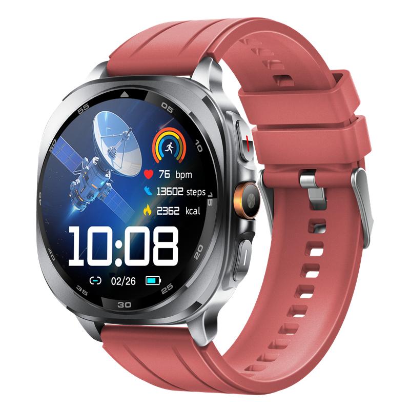 TS400 Men Smart Watch AMOLED Bluetooth Calling GPS Positioning Flashlight Compass Altitude Barometric Pressure Health Monitor
