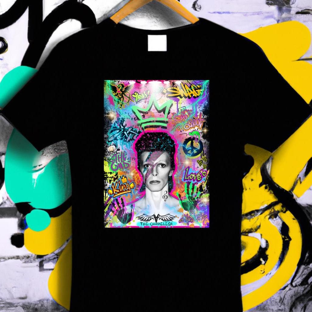 David Bowie Graffiti T-Shirt, David Bowie T-Shirt, David Bowie ArT-Shirt, Ikonische Musiklegende T-Shirt, Rocklegende T-Shirt, Geschenk für Musikliebhaber