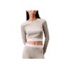 Comfortable Letter Jacquard Round Neck Short Sleeve Pajama Top Women Tops Gray 000QS7217E-P7A