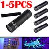 1-5pcs 9 LED UV Flashlight 50LM Handheld Ultraviolet Waterproof Violet Light Pet Urine Scorpion Feminine Hygiene Detector Torch