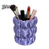 Soft Satin Pen Container Macaron Color Holder Cloud Pleat Design Pencil Office Desk