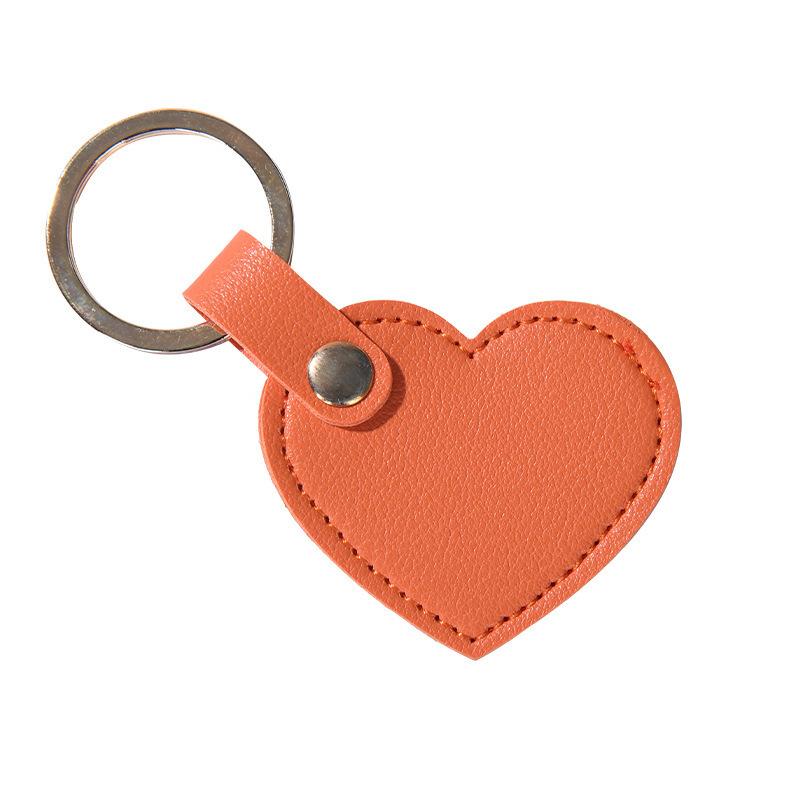 Leather Heart Key Chain Fashion Leather Heart Shape Keychain Women Car Key Holder Home Key Ring Charm Bag Car Pendant Gift