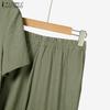 ZANZEA Women Short Sleeve Blouse and Cropped Pants Summer Two Piece Suit Sets