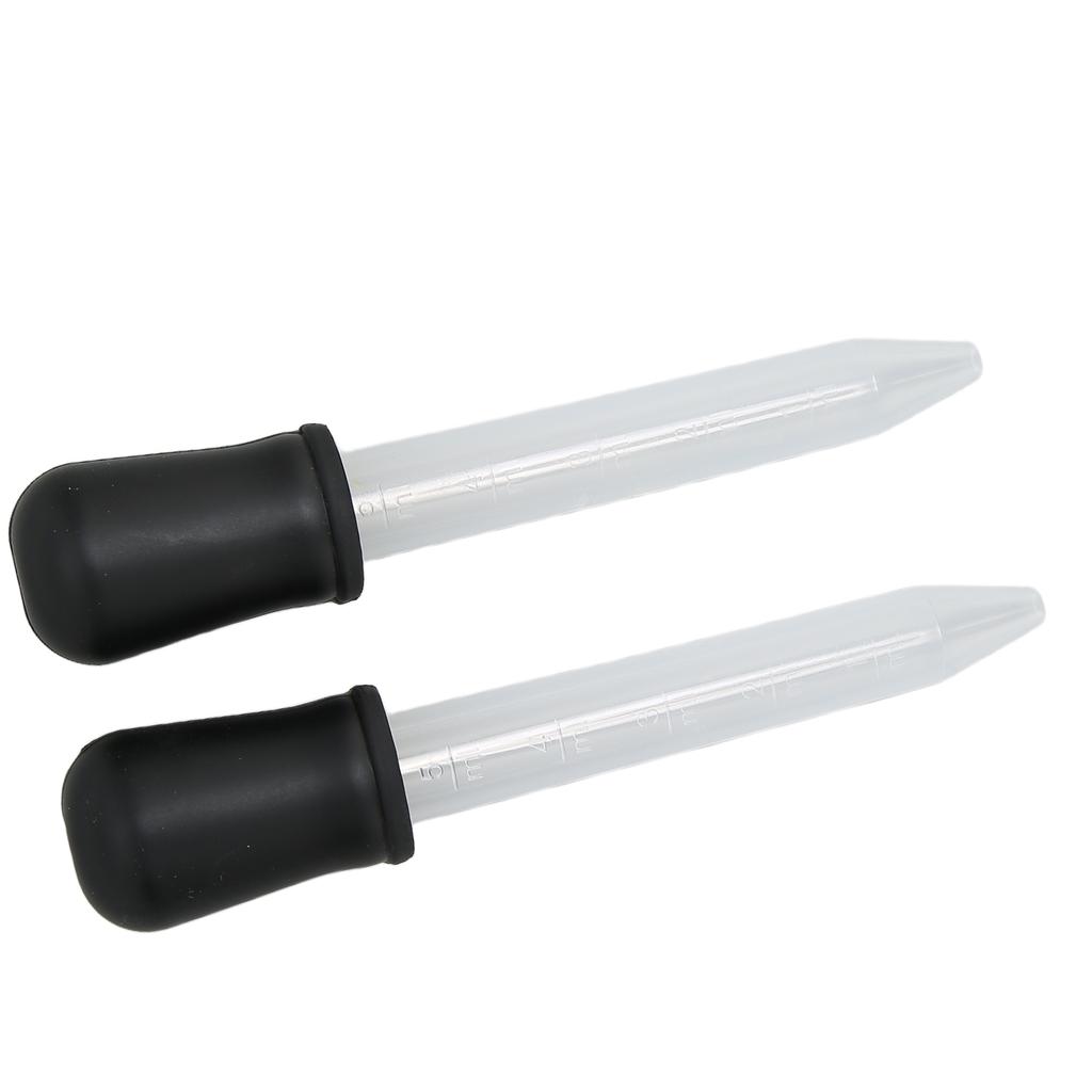 2pcs Liquid Dropper 5ml Capacity Safe Reliable Light Weight Compact Portable Pipettes for Scientific ExperimentsBlack