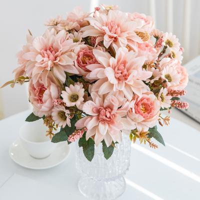 Kunstblumen Bündel Künstliche Dahlie Rosenstrauß Realistische Künstliche Blumen für Blumenarrangement Heim Hochzeitsdekoration
