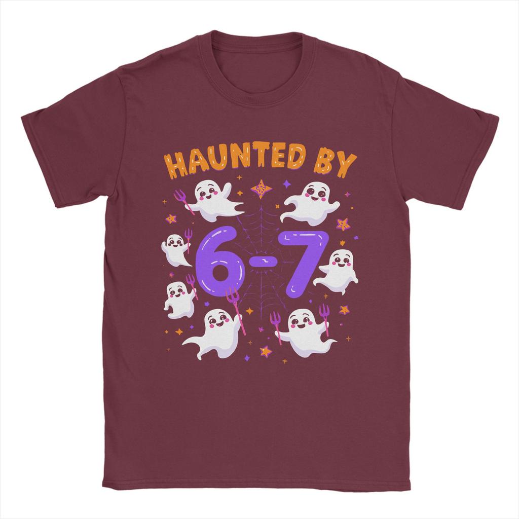 Haunted by 6-7 T-Shirt Summer Halloween 2025 Cotton T Shirts For Men Hip Hop Custom DIY Tee Shirt Short-Sleeve Awesome Clothes