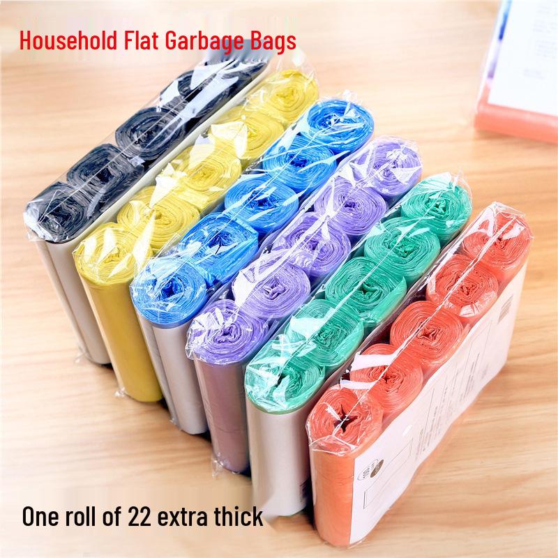 Thickened Flat Mouth Disposable Garbage Bags - 45x50cm - Colorful Kitchen & Living Room Use