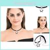 Elegant Korean Choker Necklace For Women With Black Rope And Geometric Star Design