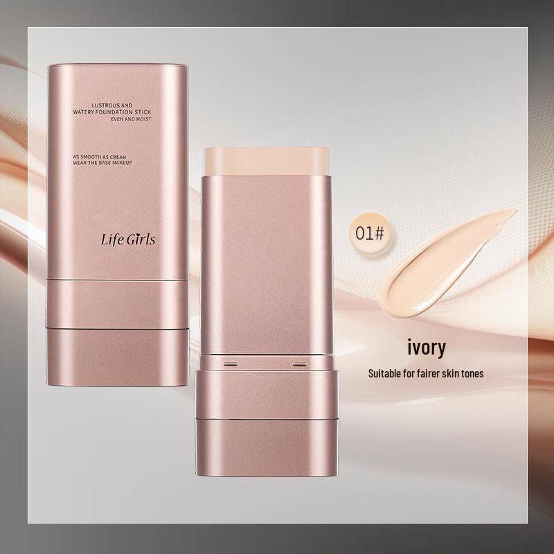Life Girls Radiant Water-Feel Double-Ended Foundation Stick with Brush - Korean-Style Dewy Finish 13.5g