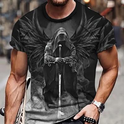 Neues Sommer-T-Shirt für Herrenmode mit Engelsritter-Print für Herren