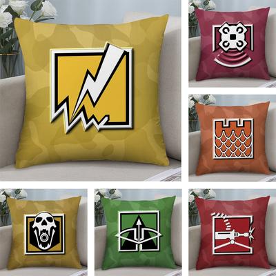 R-Rainbow Six S-Siege Pillow Case Plush Fabric Soft Double Sided Print Sofa Cushion Cover Throw Pillow Covers