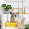 Natural Wooden Small Pet Swing Hammock Chew Proof Hanging Bed Toy For Chinchilla Cage Exercise Entertainment Activity