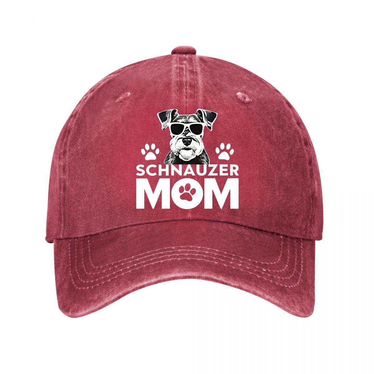 Schnauzer Mom Vintage Washed Baseball Cap Washed Baseball Cap Adjustable