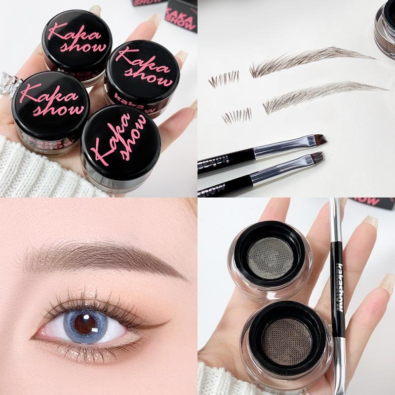 Misty Cushion Eyebrow Cream Natural Dimensional Wild Eyebrow Rooted Waterproof Long Lasting Eyebrow Powder Free Eyebrow Brush