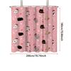GAE1pc pink Christmas cat print waterproof shower curtain partition privacy hanging curtain with 12 hooks multiple sizes