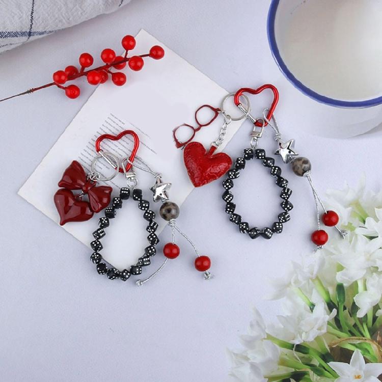 Lovely Heart Dices Jewelry Charm Unique Heart Dices Bead Pendant Keychain Charm for Youthful Fashion Statements