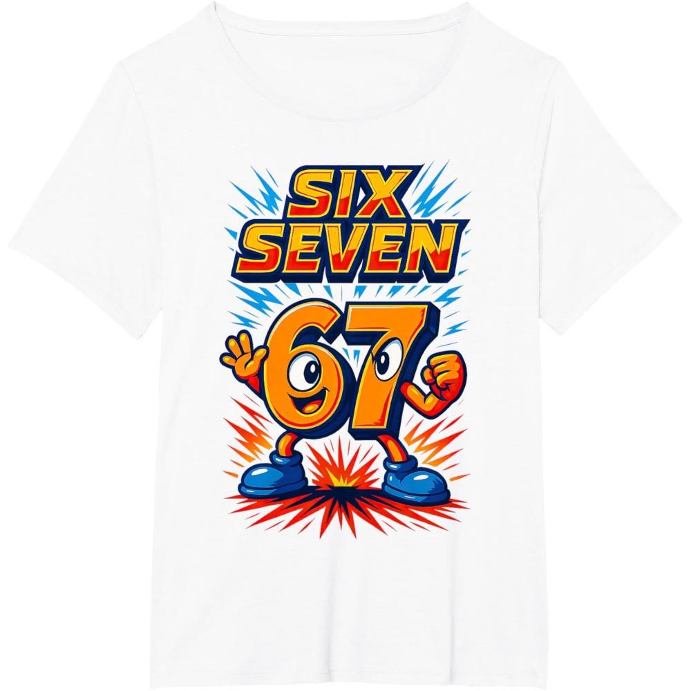 Summer 67 Six Seven Cool Funny Printed T-shirt Kids T-Shirts Fashion Oys Girls Cotton Tee Italian 67 Casual Children Clothes Top