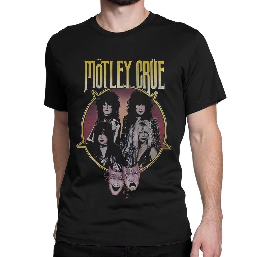 Men Women Motleys Girls Music Cotton T Shirt Crue Metal Band Cotton Clothes Leisure Short Sleeve Round Collar Tees Gift T-Shirts